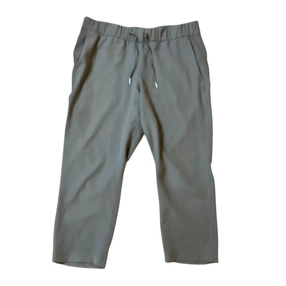 Lululemon Women On the Fly Crop Athleisure Jogger Pants Grey 10 Drawstring - Picture 3 of 9